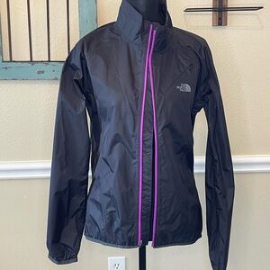 The North Face Women's Black Rain Jacket with Purple Accents